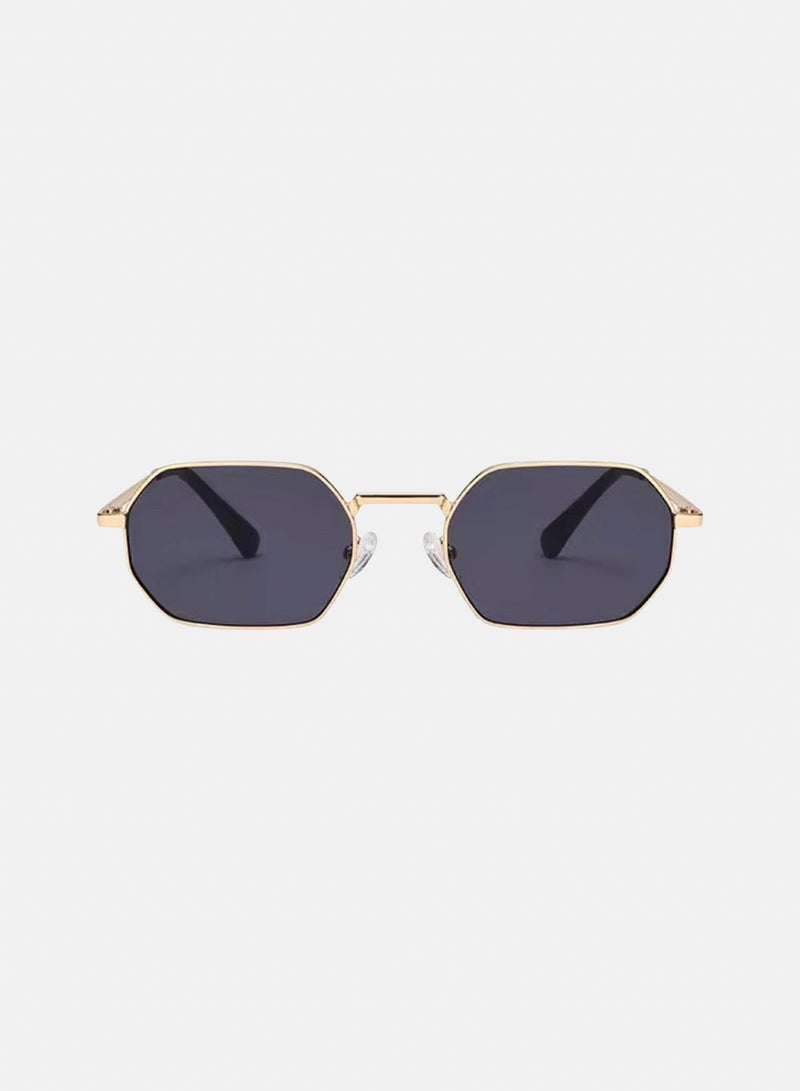 korico Rixa Black Gold Full Rim Rectangle Sunglasses - Image 2